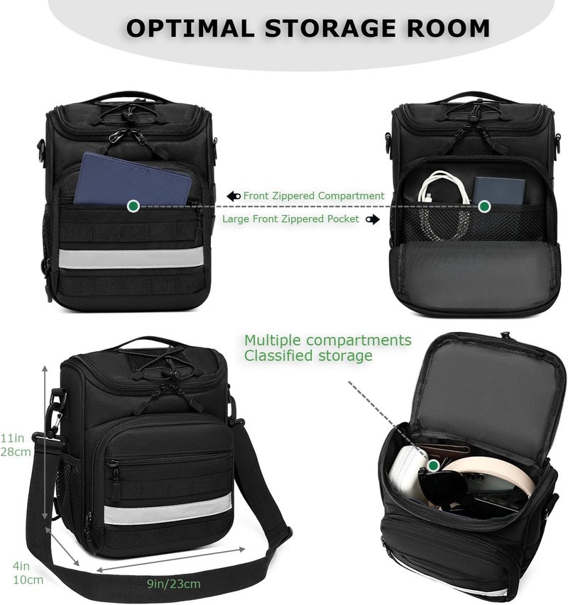 HAMBOLY Knee Walker Handlebar Bag Front Basket with Cooler Pocket Accessory Carrying Pack for Knees Scooter, Black - Image 4